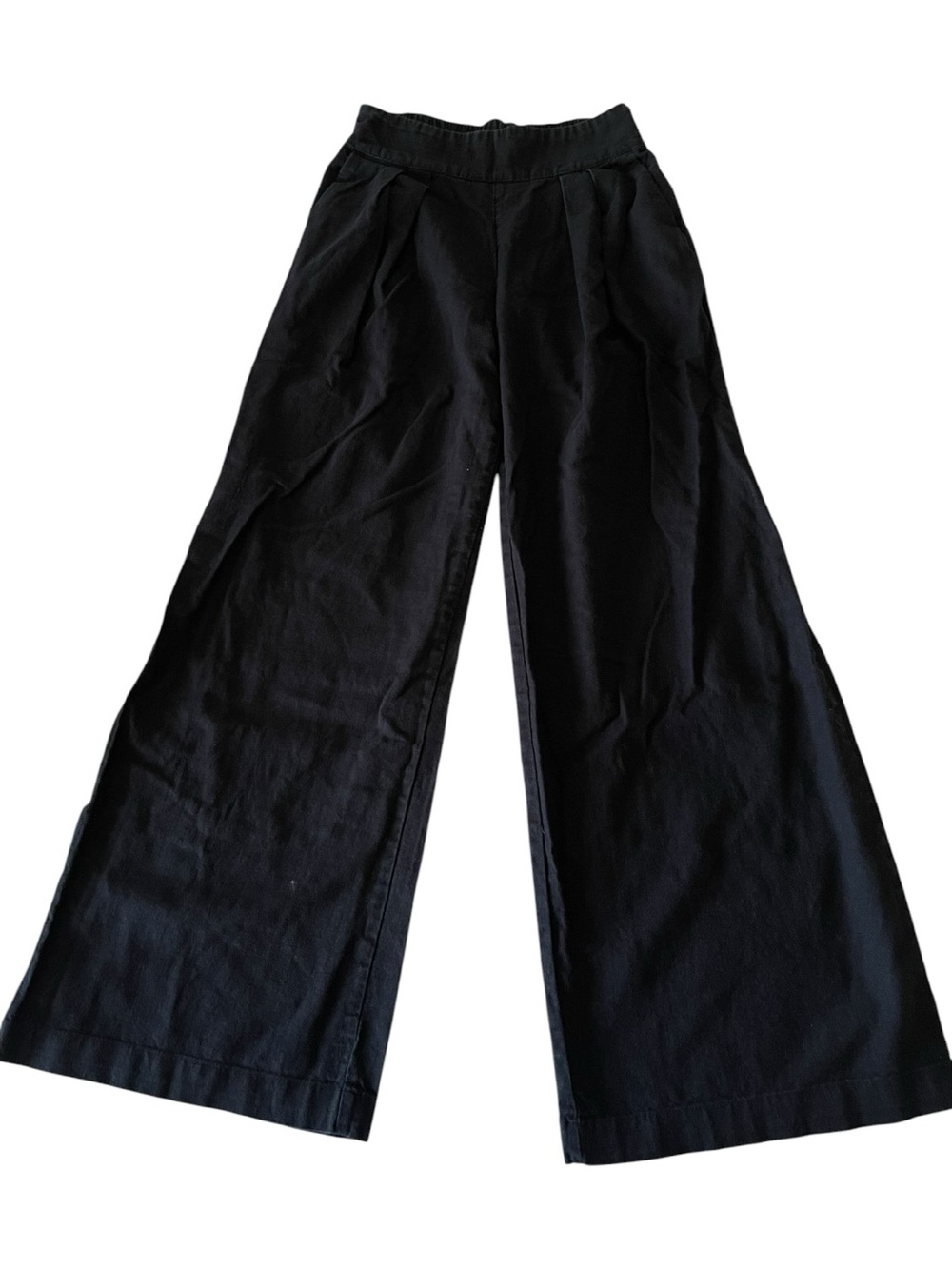 Abercrombie & Fitch Black Linen Blend Wide Leg Pull On Pants Women’s XS